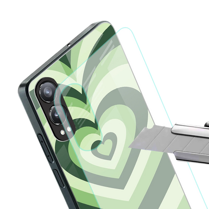 Y2K Green Hearts stylish phone case for oneplus nord ce 4 lite | glossy glass and slim fit
