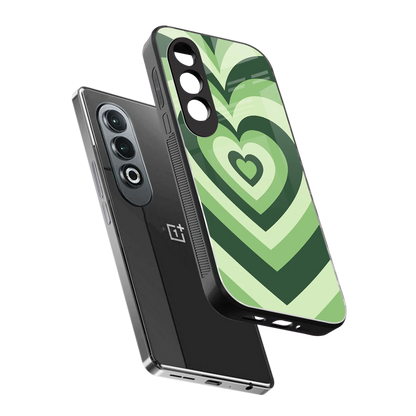 Y2K Green Hearts sleek oneplus nord ce 4 cover with tempered glass back and TPU edges