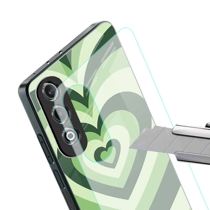 Y2K Green Hearts stylish phone case for oneplus nord ce 4 | glossy glass and slim fit