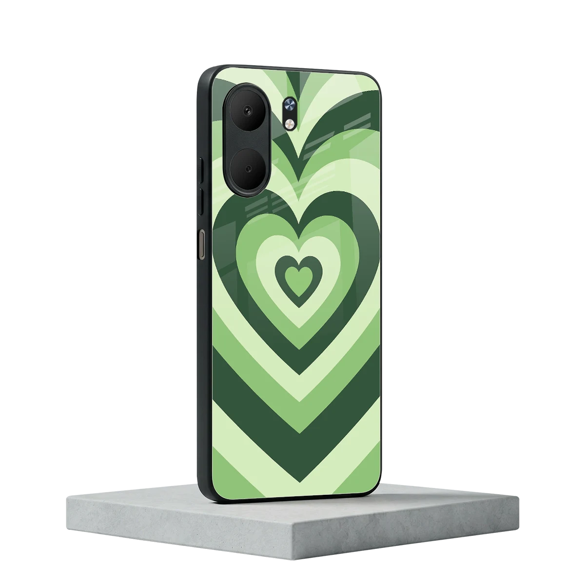 Y2K Green Hearts oppo a5x 5g mobile cover | shockproof glass phone case