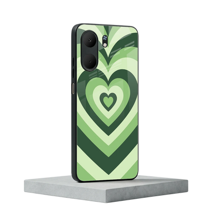 Y2K Green Hearts oppo a5x 5g mobile cover | shockproof glass phone case