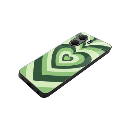 Y2K Green Hearts stylish phone case for oppo a5x 5g | glossy glass and slim fit