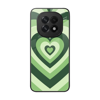 Y2K Green Hearts back phone cover | glass case for oppo f29 5g