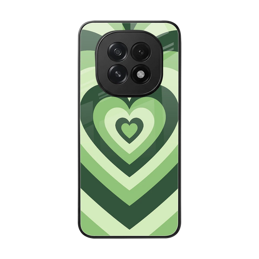 Y2K Green Hearts back phone cover | glass case for oppo f29 5g