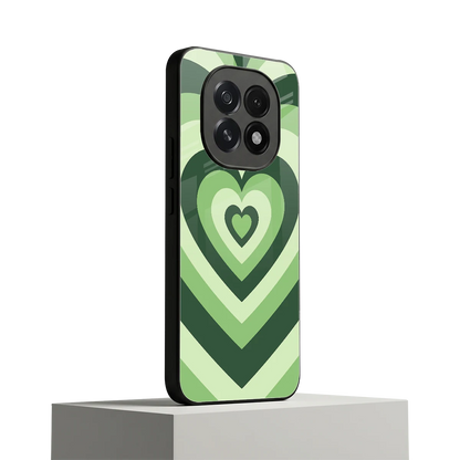 Y2K Green Hearts oppo f29 5g mobile cover | shockproof glass phone case