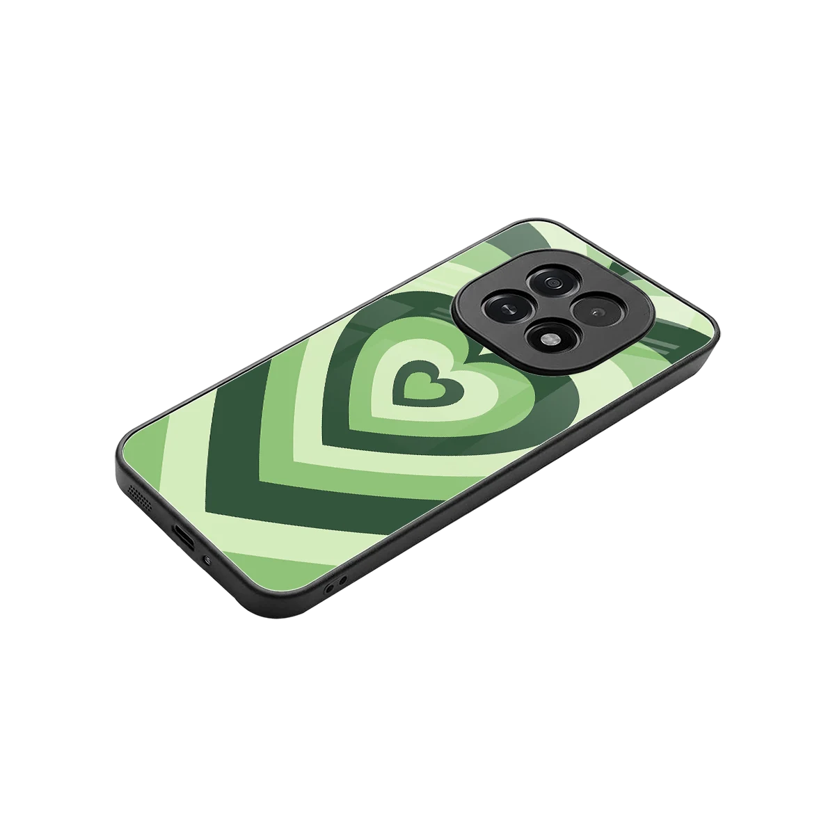 Y2K Green Hearts stylish phone case for oppo f29 5g | glossy glass and slim fit