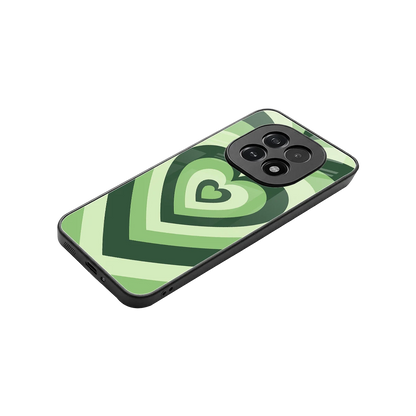 Y2K Green Hearts stylish phone case for oppo f29 5g | glossy glass and slim fit