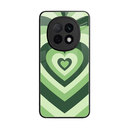 Y2K Green Hearts back phone cover | glass case for oppo f29 pro 5g
