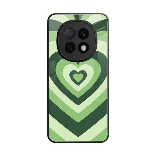 Y2K Green Hearts back phone cover | glass case for oppo f29 pro 5g