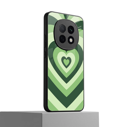 Y2K Green Hearts oppo f29 pro 5g mobile cover | shockproof glass phone case