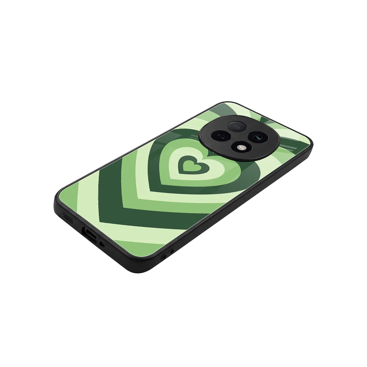 Y2K Green Hearts stylish phone case for oppo f29 pro 5g | glossy glass and slim fit