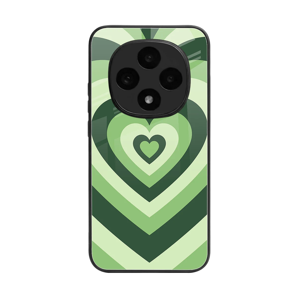 Y2K Green Hearts back phone cover | glass case for oppo f31 pro 5g