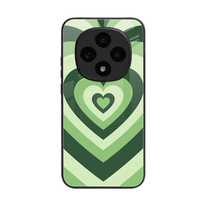 Y2K Green Hearts back phone cover | glass case for oppo f31 pro 5g