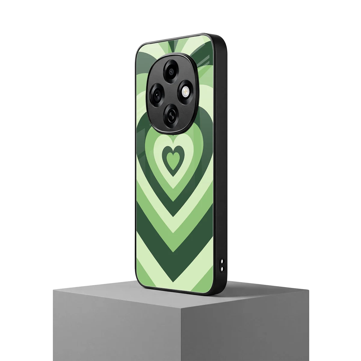 Y2K Green Hearts oppo f31 pro 5g mobile cover | shockproof glass phone case
