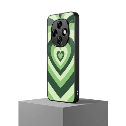 Y2K Green Hearts oppo f31 pro 5g mobile cover | shockproof glass phone case