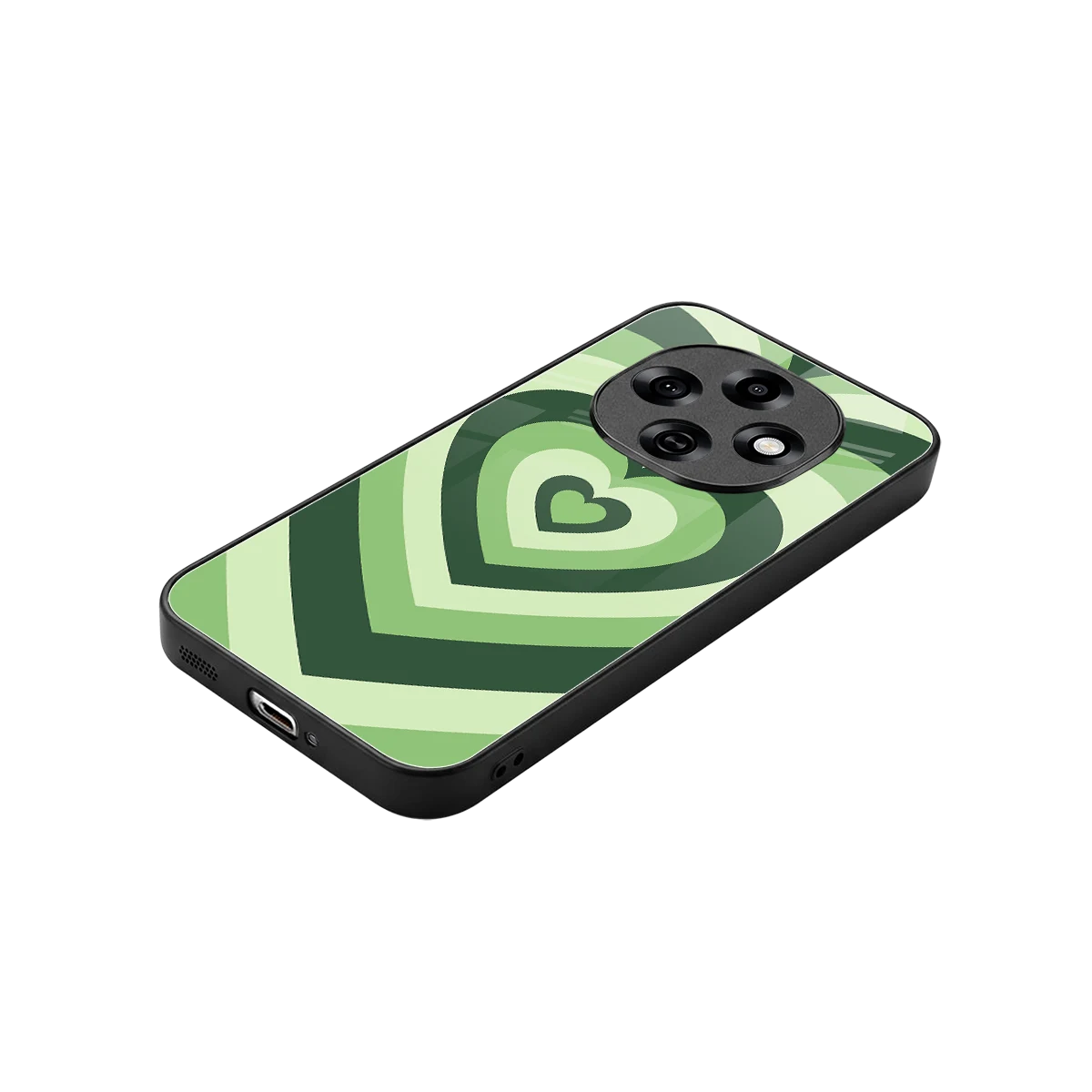Y2K Green Hearts stylish phone case for oppo f31 pro 5g | glossy glass and slim fit