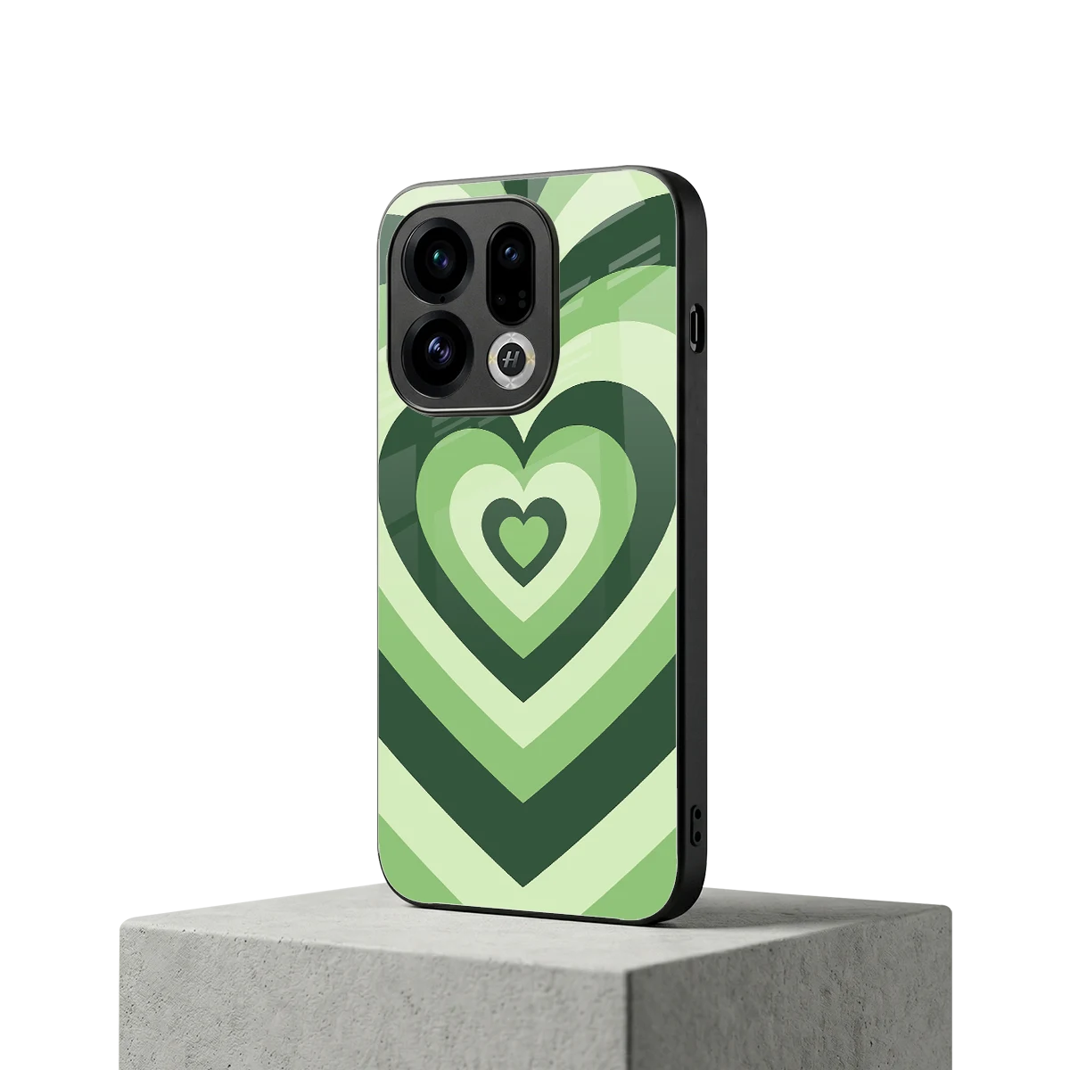 Y2K Green Hearts oppo find x9 mobile cover | shockproof glass phone case