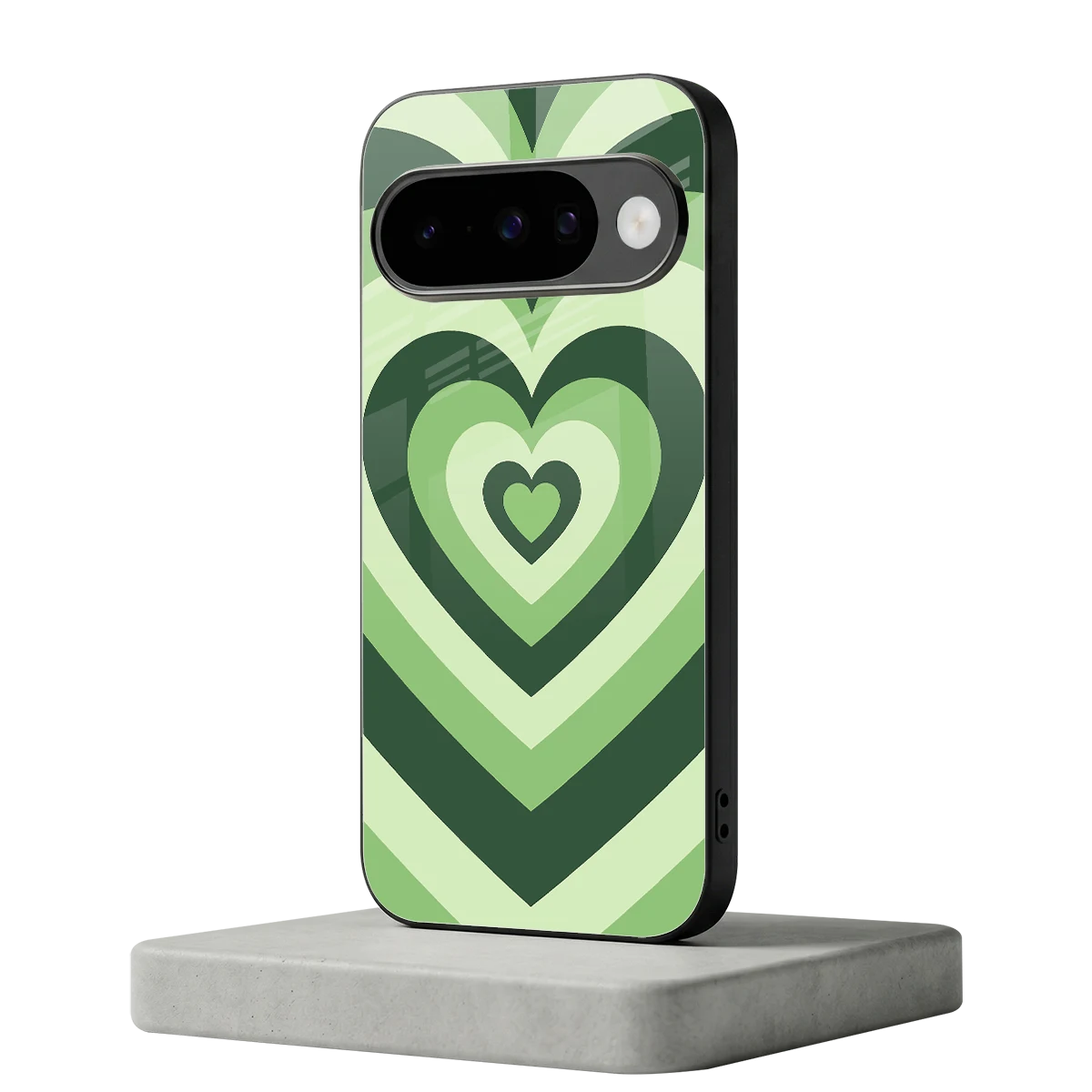 Y2K Green Hearts google pixel 10 mobile cover | shockproof glass phone case