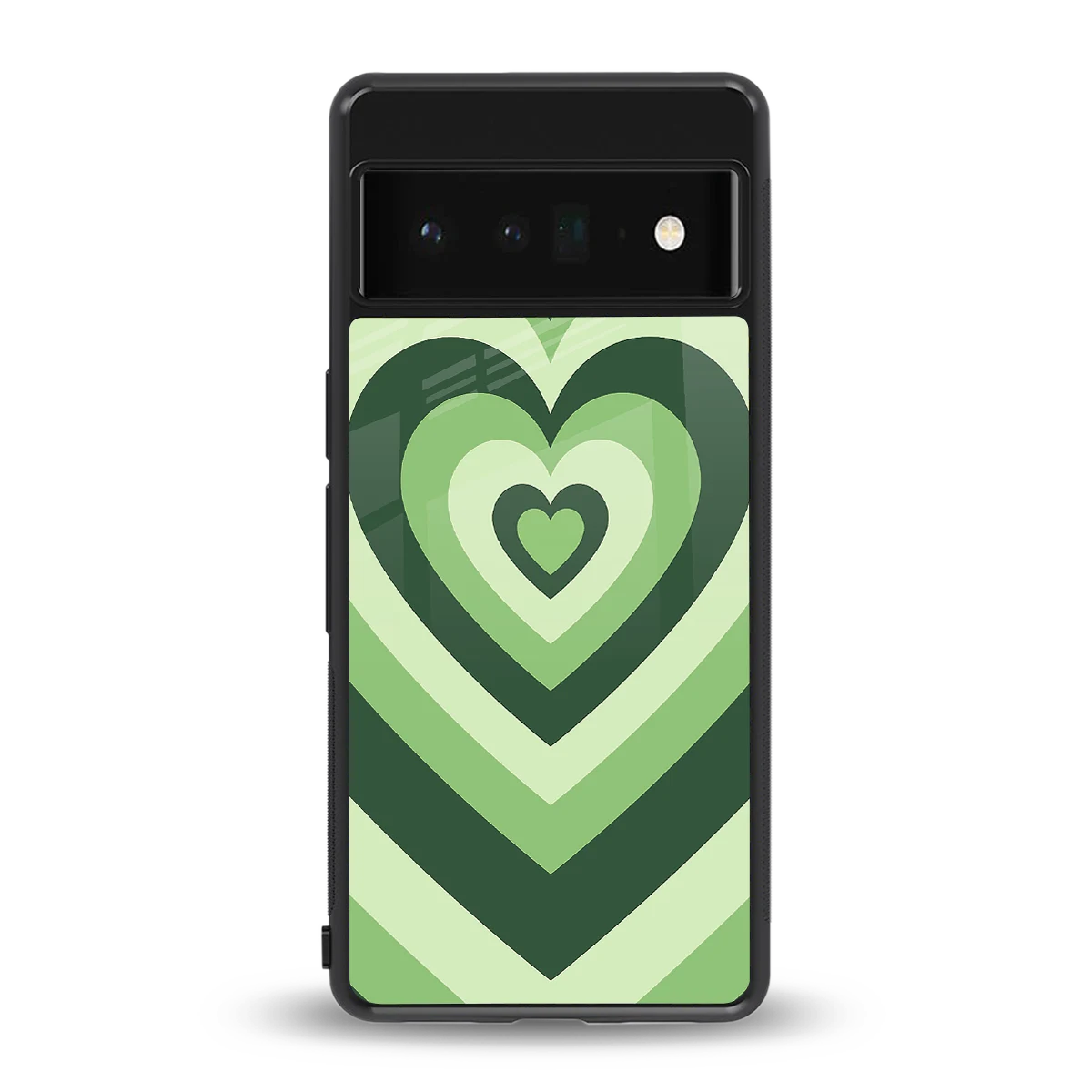Y2K Green Hearts back phone cover | glass case for google pixel 6 pro
