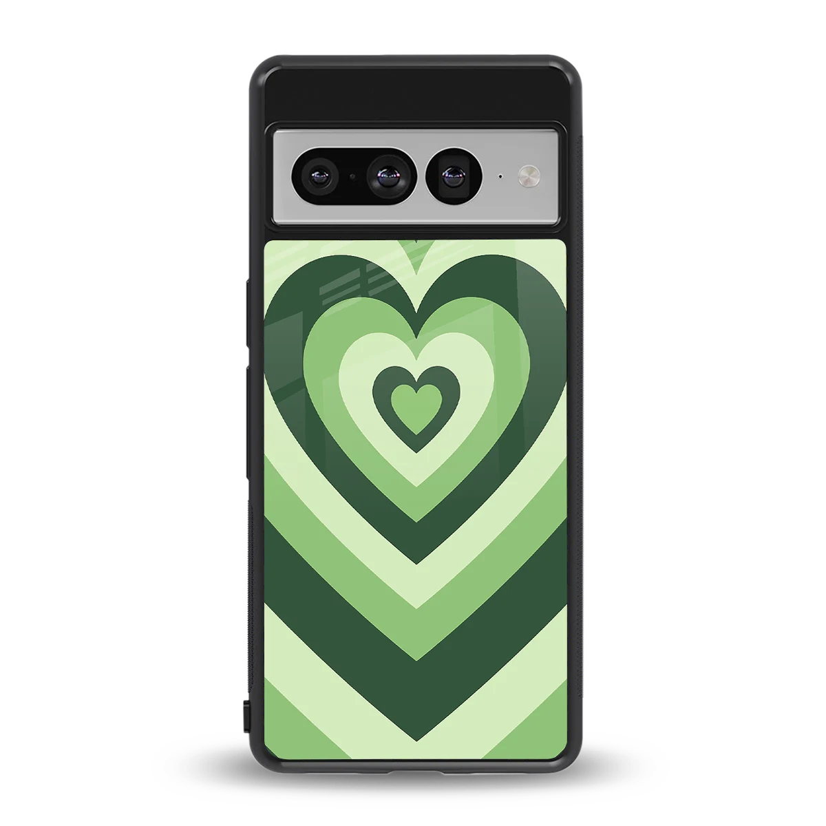 Y2K Green Hearts back phone cover | glass case for google pixel 7 pro