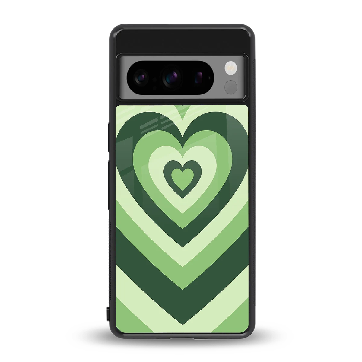 Y2K Green Hearts back phone cover | glass case for google pixel 8 pro