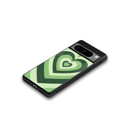 Y2K Green Hearts google pixel 8 pro mobile cover | shockproof glass phone case