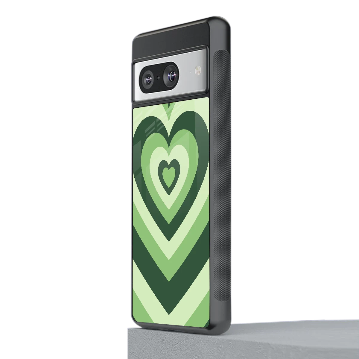 Y2K Green Hearts stylish phone case for google pixel 8 | glossy glass and slim fit