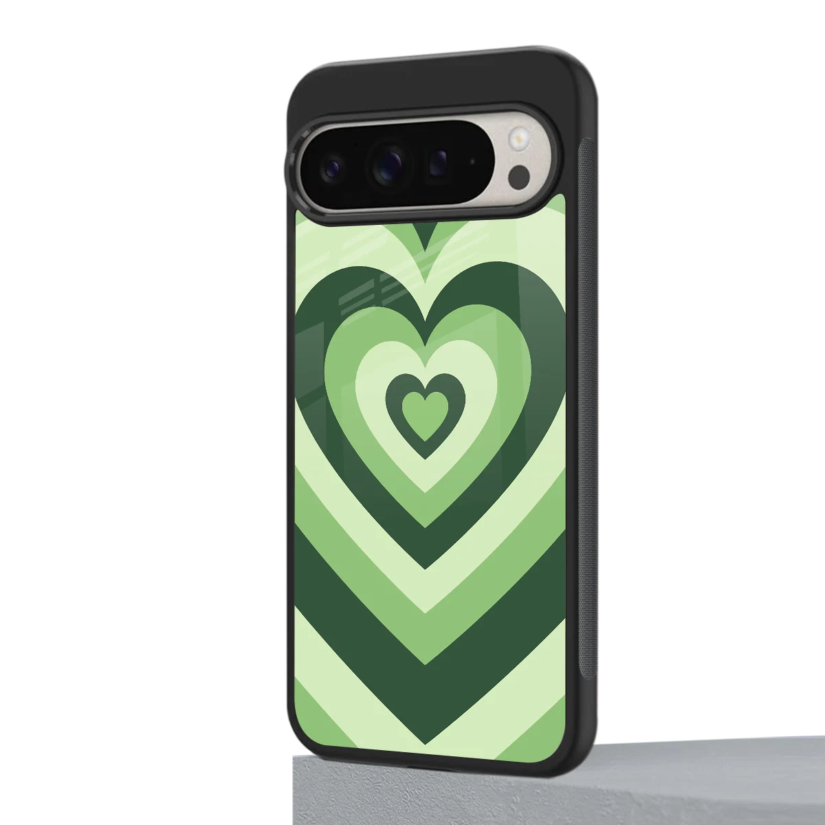 Y2K Green Hearts google pixel 9 pro mobile cover | shockproof glass phone case