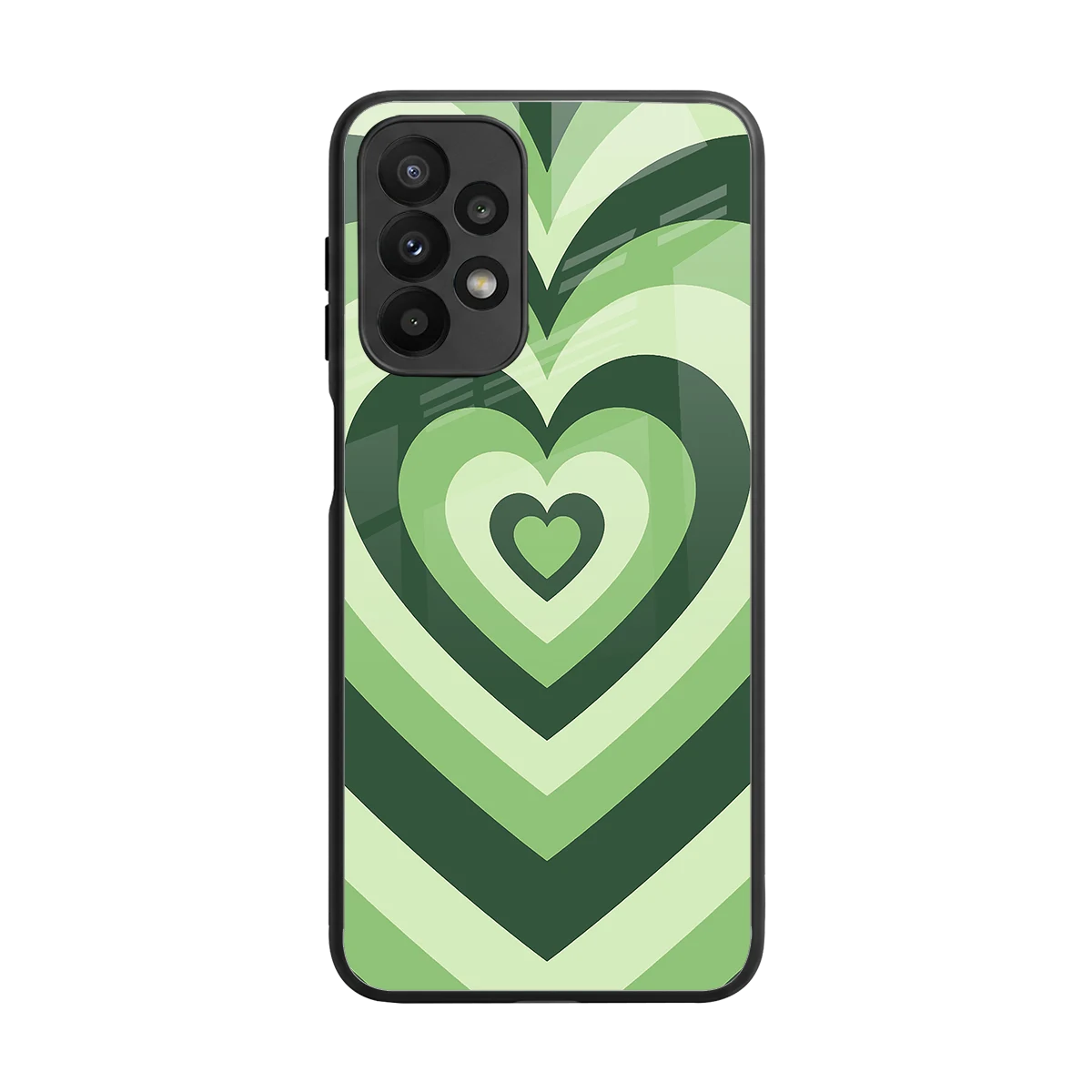 Y2K Green Hearts back phone cover | glass case for samsung galaxy a23
