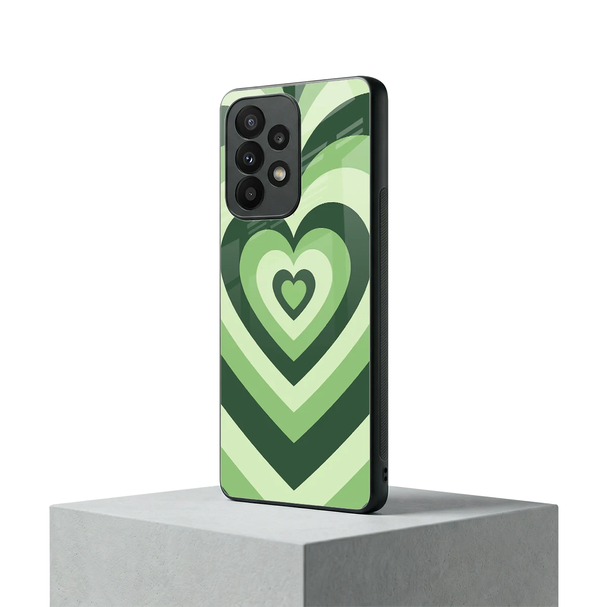 Y2K Green Hearts samsung galaxy a23 mobile cover | shockproof glass phone case