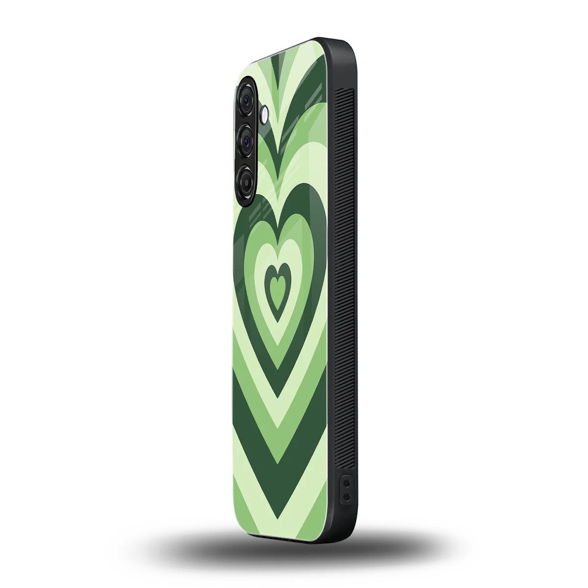 Y2K Green Hearts samsung galaxy a37 5g mobile cover | shockproof glass phone case