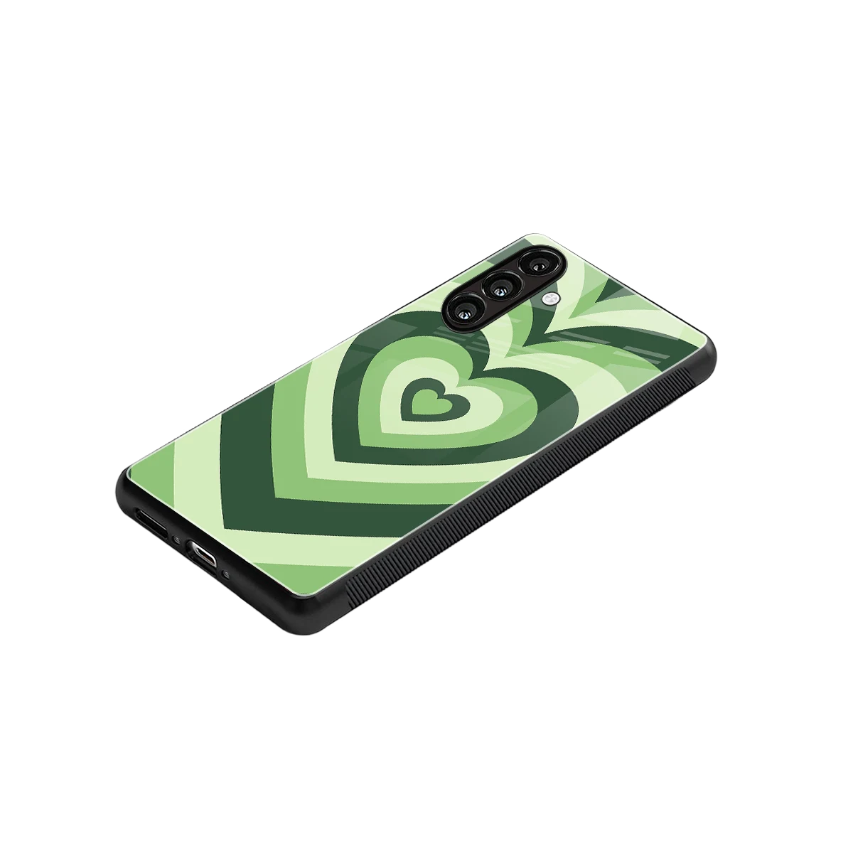 Y2K Green Hearts stylish phone case for samsung galaxy a37 5g | glossy glass and slim fit
