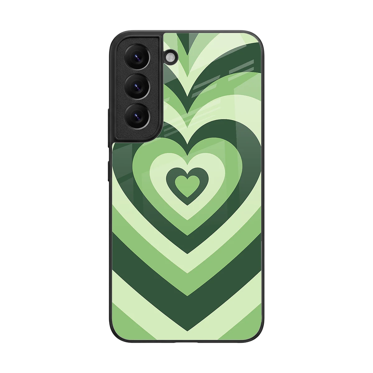 Y2K Green Hearts back phone cover | glass case for samsung galaxy s22