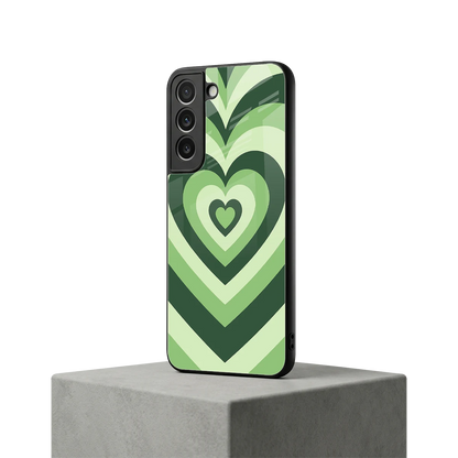 Y2K Green Hearts samsung galaxy s22 mobile cover | shockproof glass phone case