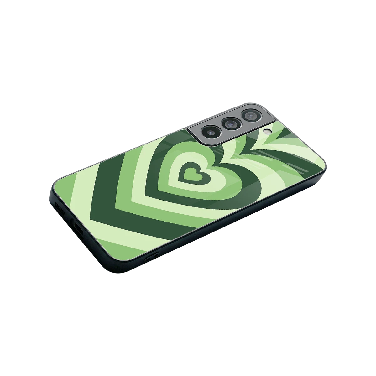 Y2K Green Hearts stylish phone case for samsung galaxy s22 | glossy glass and slim fit