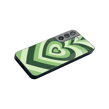 Y2K Green Hearts stylish phone case for samsung galaxy s22 | glossy glass and slim fit