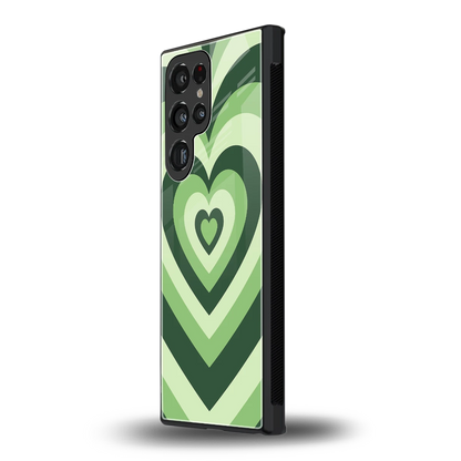 Y2K Green Hearts samsung galaxy s24 ultra mobile cover | shockproof glass phone case