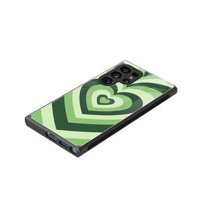Y2K Green Hearts stylish phone case for samsung galaxy s24 ultra | glossy glass and slim fit