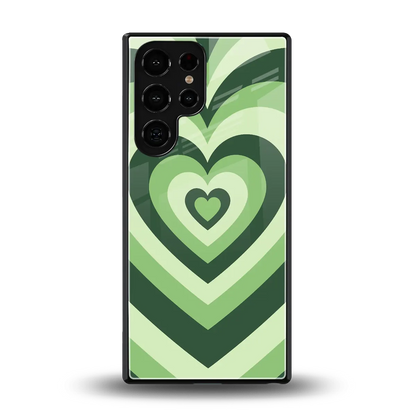 Y2K Green Hearts back phone cover | glass case for samsung galaxy s26 ultra