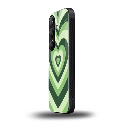 Y2K Green Hearts samsung galaxy s24 mobile cover | shockproof glass phone case