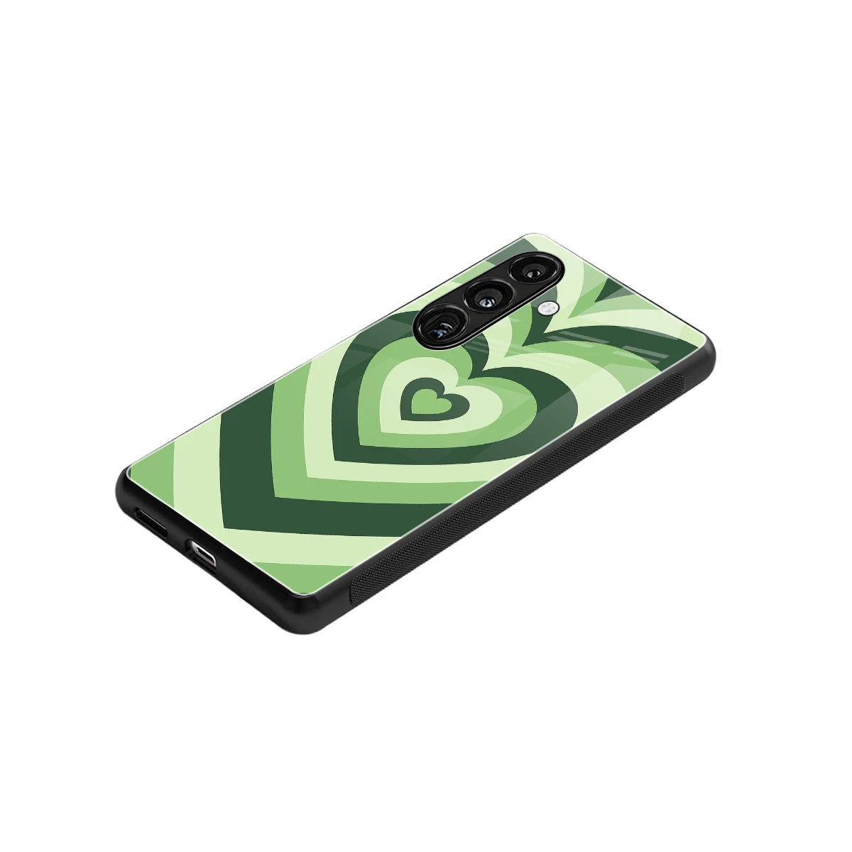 Y2K Green Hearts stylish phone case for samsung galaxy s24 | glossy glass and slim fit
