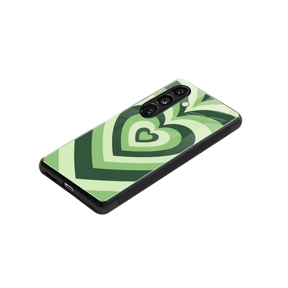 Y2K Green Hearts stylish phone case for samsung galaxy s24 | glossy glass and slim fit