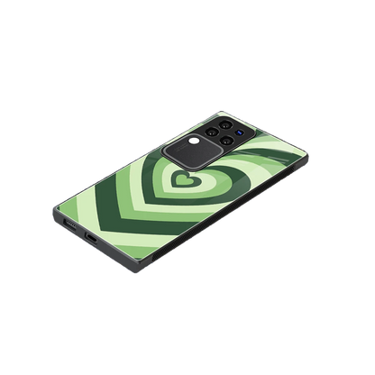 Y2K Green Hearts stylish phone case forvivo v30 pro | glossy glass and slim fit