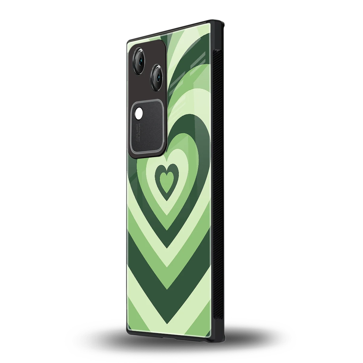 Y2K Green Hearts vivo v30 mobile cover | shockproof glass phone case