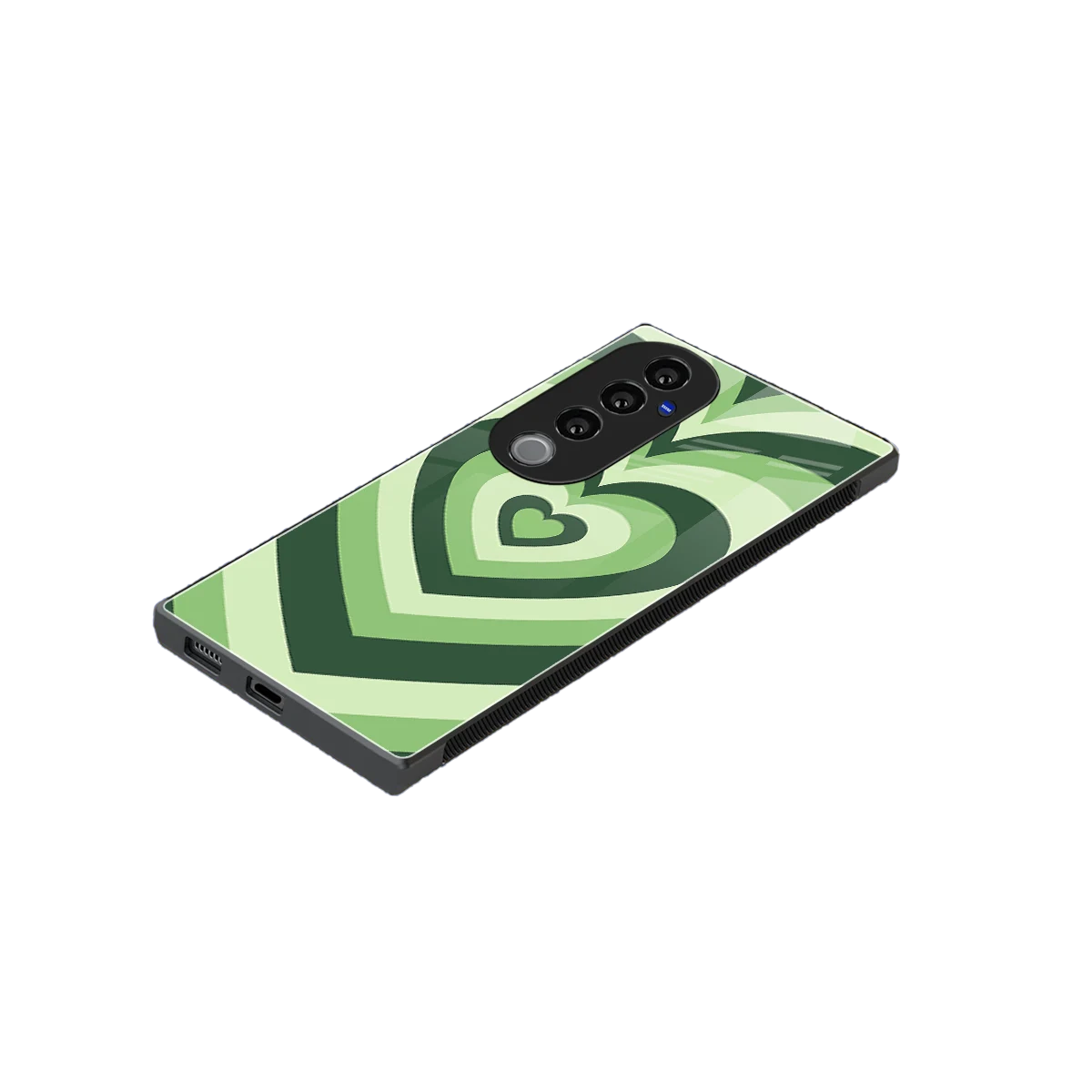 Y2K Green Hearts stylish phone case for vivo v40 pro | glossy glass and slim fit