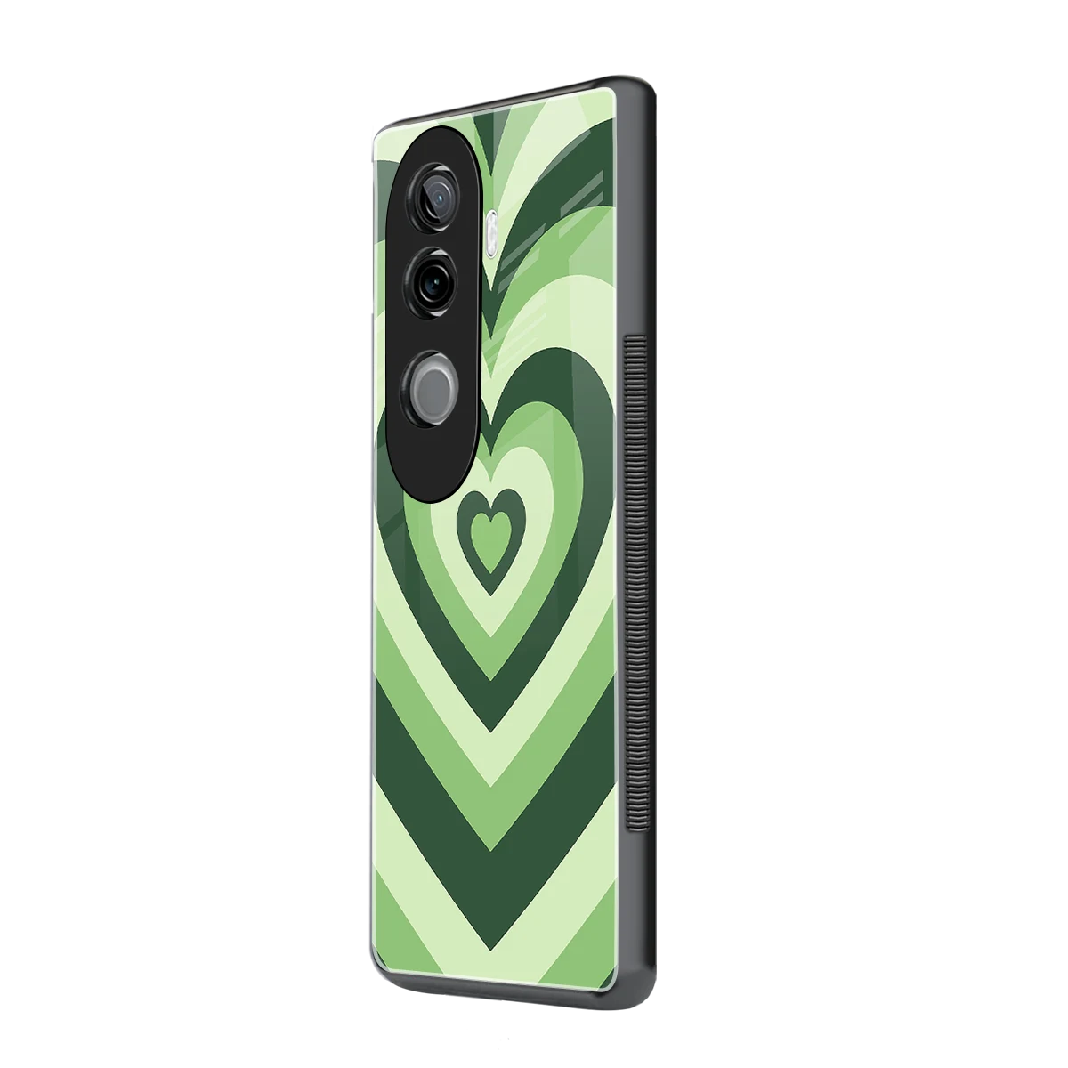 Y2K Green Hearts vivo v40e mobile cover | shockproof glass phone case