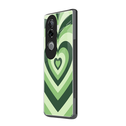 Y2K Green Hearts vivo v40e mobile cover | shockproof glass phone case