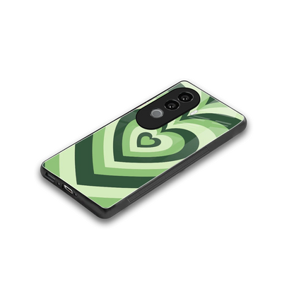 Y2K Green Hearts stylish phone case for vivo v40e | glossy glass and slim fit