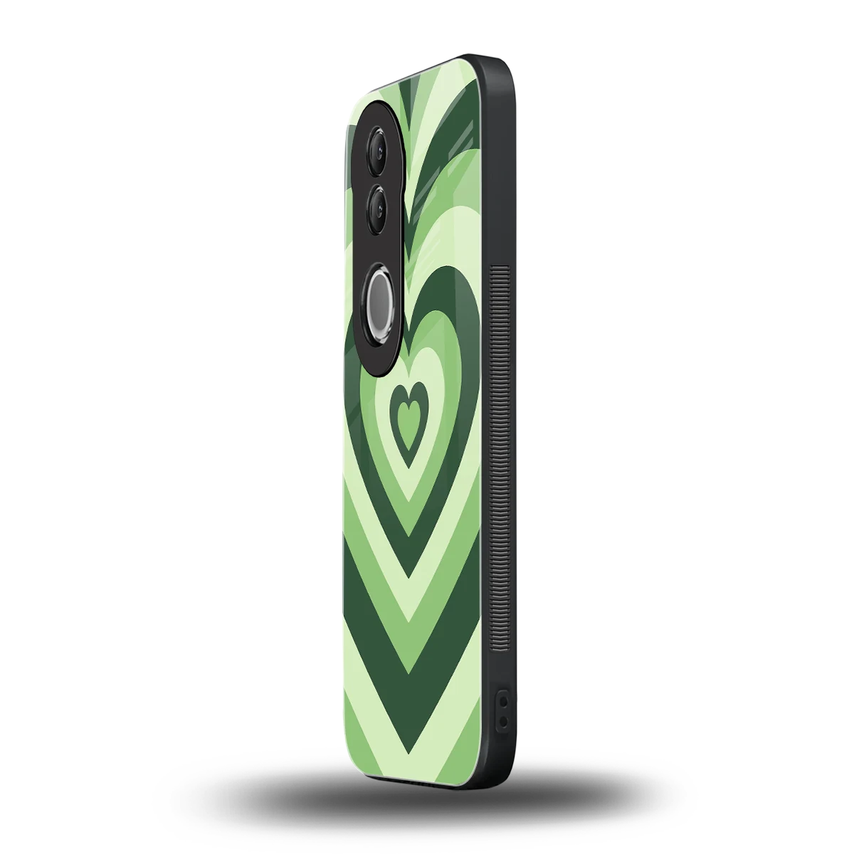 Y2K Green Hearts vivo v50 mobile cover | shockproof glass phone case