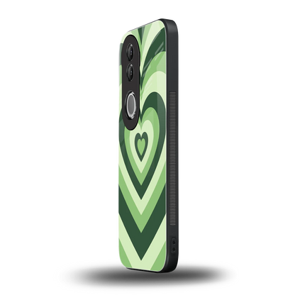 Y2K Green Hearts vivo v50 mobile cover | shockproof glass phone case